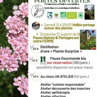 Ne manquez pas notre dernière porte ouverte 2026. Moment simple de pause Nature,de reconnexion au Vivant, Week-end bienveillant dans un cadre magnifique. Renseignements au 04.93.02.10.72. #lessenteursduclaut #distillateurdebonheur #awakening