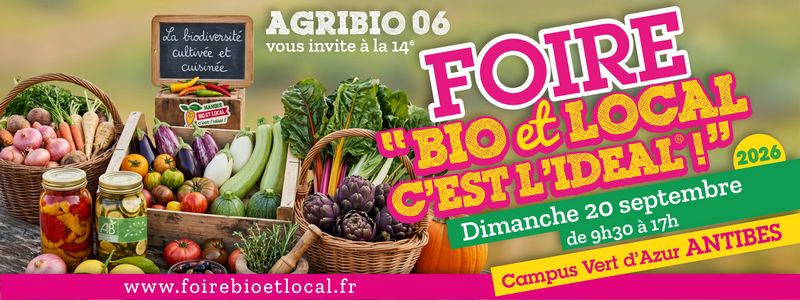 14ème Foire bio et locale d'Antibes, 20 septembre 2026